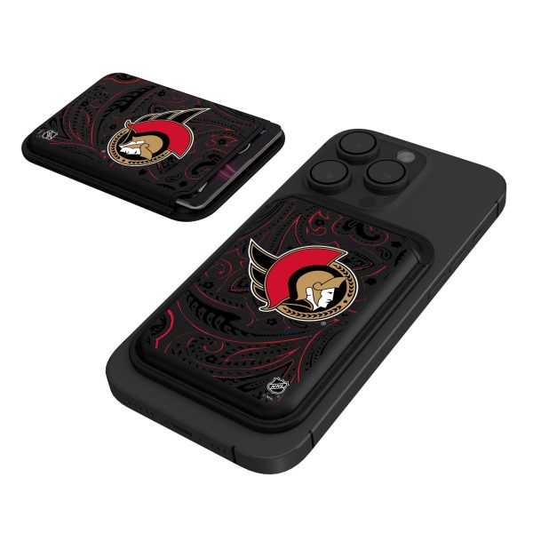 Ottawa Senators Paisley Black Magnetic Credit Card Wallet For Cheap