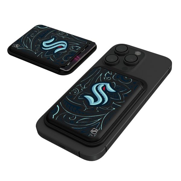 Seattle Kraken Paisley Black Magnetic Credit Card Wallet Online now